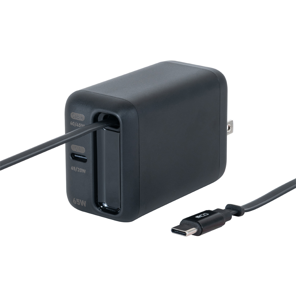 巻取りケーブル付きUSB PD充電器 65W[JYU-ACR0165]