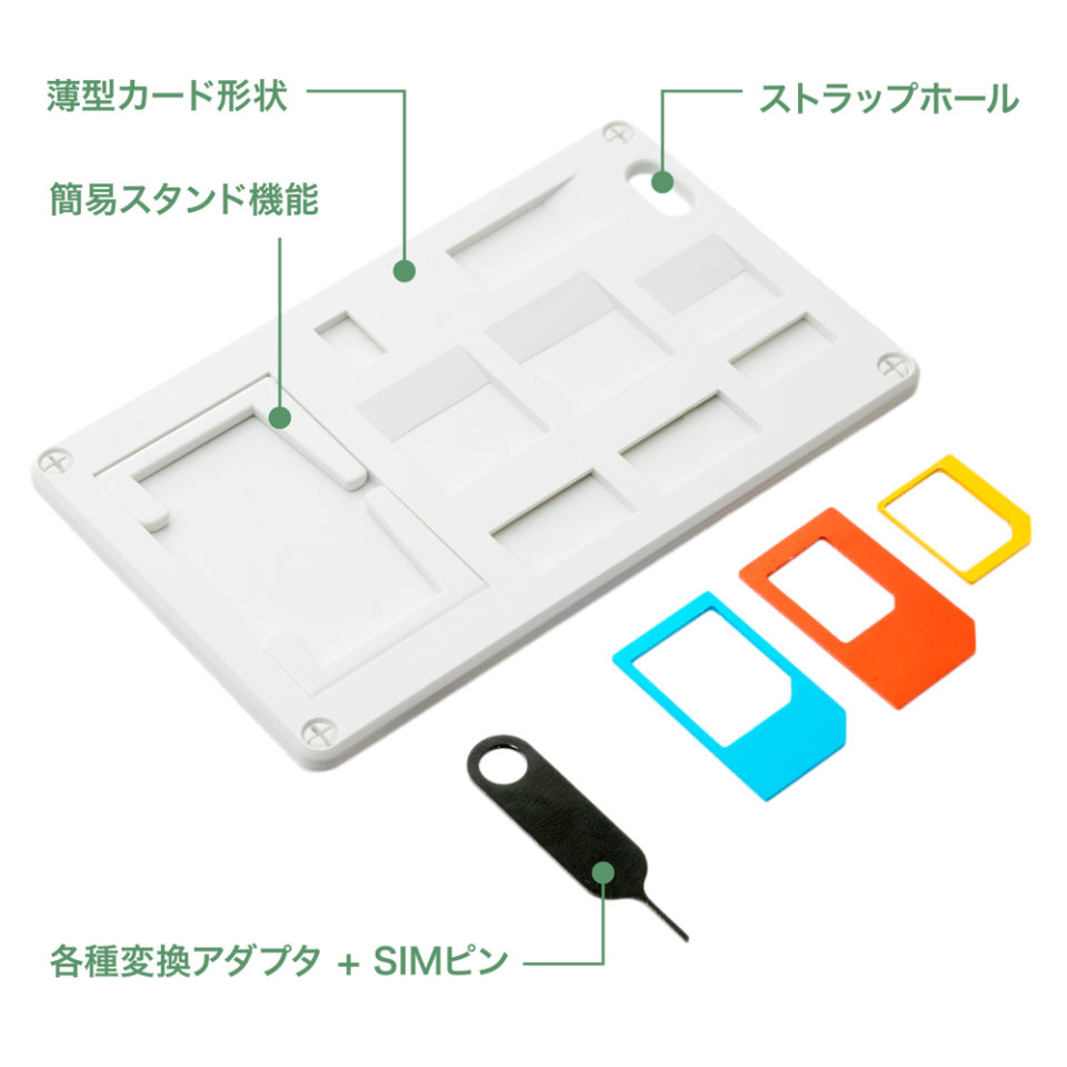 SIMカードホルダー SIMカード変換アダプタ付